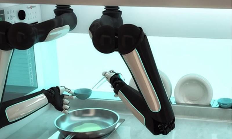 A robotic kitchen that will prepare your food.