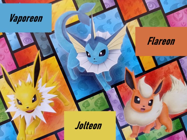 Vaporeon, Flareon, Jolteon