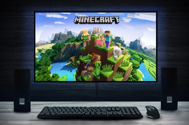 Minecraft Video Game on PC screen