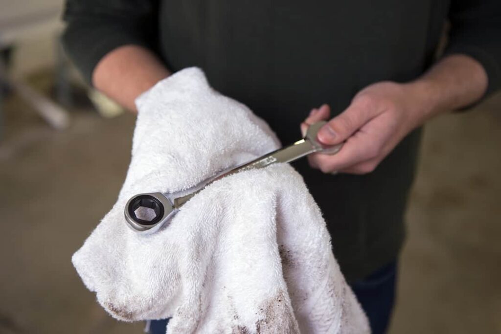 man cleaning tool