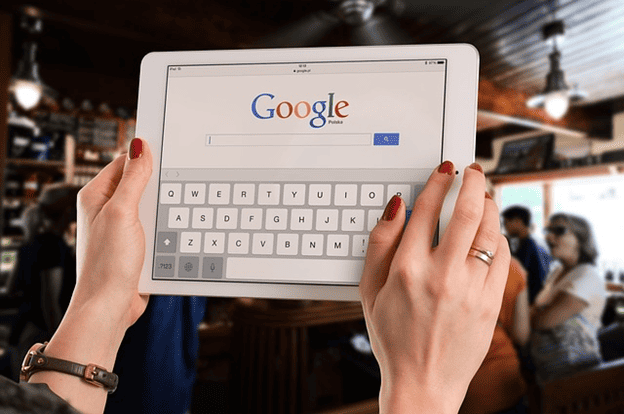 person using iPad