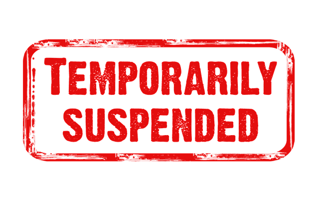 temporarily suspended