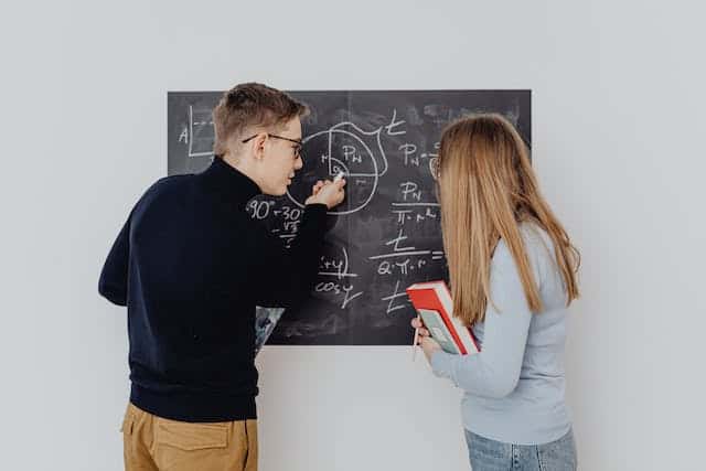 students studying math