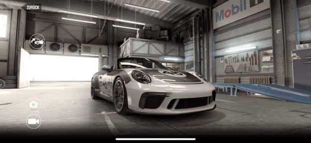 white sports car