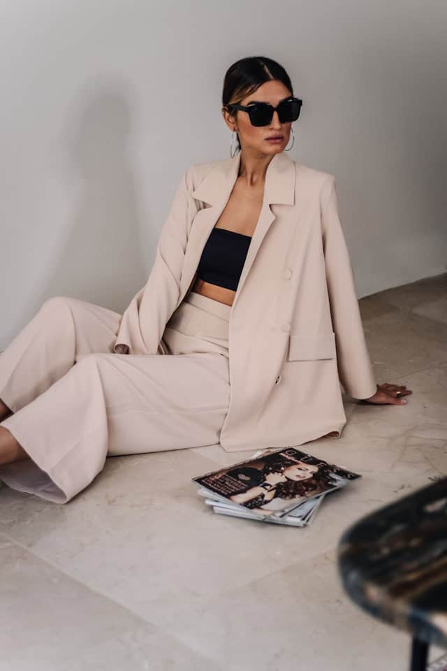 woman wide leg pants